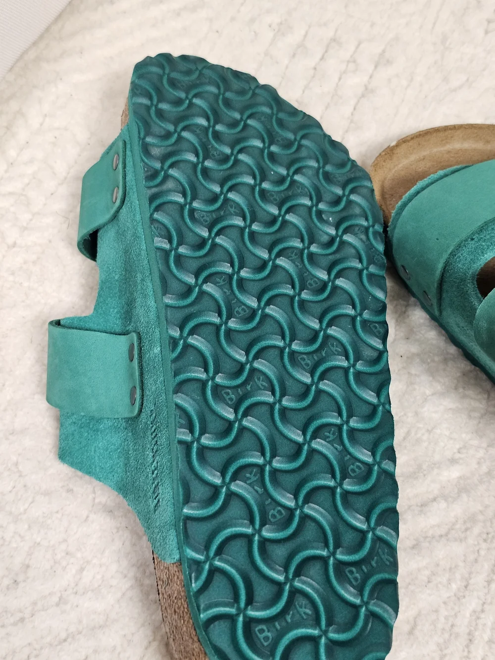 Birkenstock Teal Green Suede Arizona Sandals with Tag Size 43